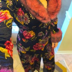 Rare Vintage Betsy Johnson Floral Velvet Coat